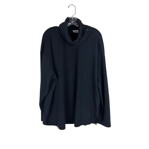 Columbia Tops - Columbia Womens Funnel Neck Long Sleeve Shirt Size 3X Black Button Cowl‎